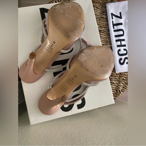 SCHUTZ Strapped Heels w/Rhinestones Size 8 - Picture 6 of 6